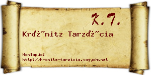 Kránitz Tarzícia névjegykártya